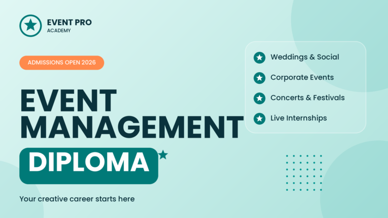 event management diploma teal light