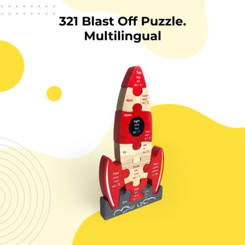 321 Blast Off Puzzle. Multilingual