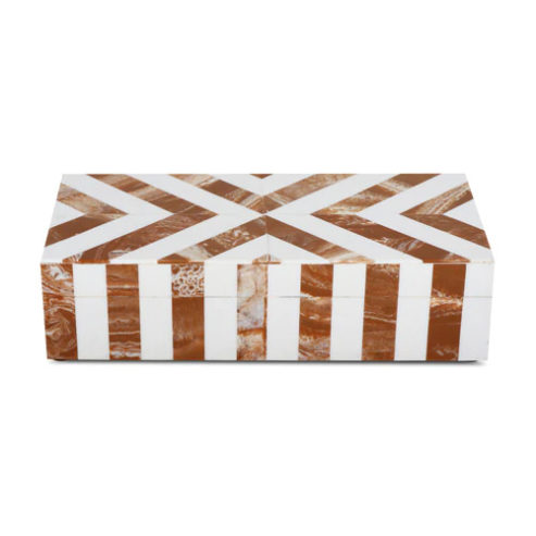 Chevron Collection, Storage Organizer Decorative Box – Chevron Brown 10×4.5×2.5 inch