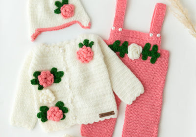 Handmade-Flower-Embellished-Dungaree-Set-Off-White-Pink