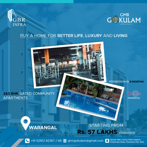 2 and 3 bhk apartments for sale in warangal | GBR Infra