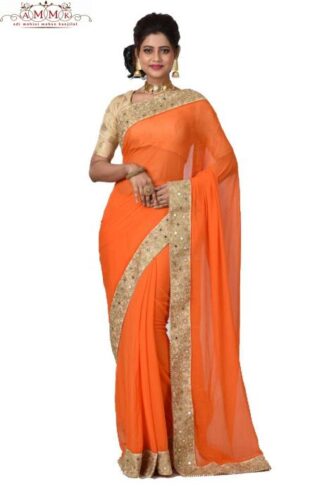 Buy the Latest Designer Chiffon Sarees online from AMMK