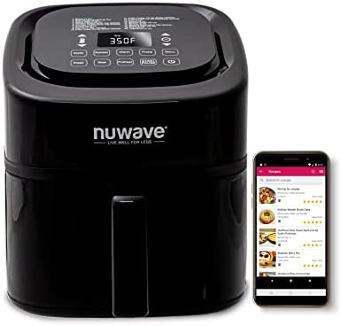 NUWAVE Brio 6-in-1 Air Fryer Oven Combo, 8-Qt X-Large Size, Fit up to 3 LBS. of Fries or 5 LB.