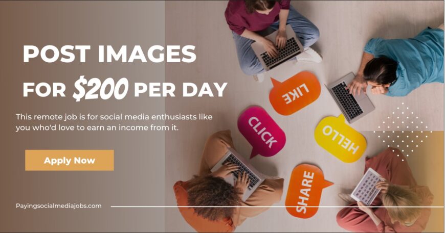 Social media manager – Get paid to Post on social media platforms