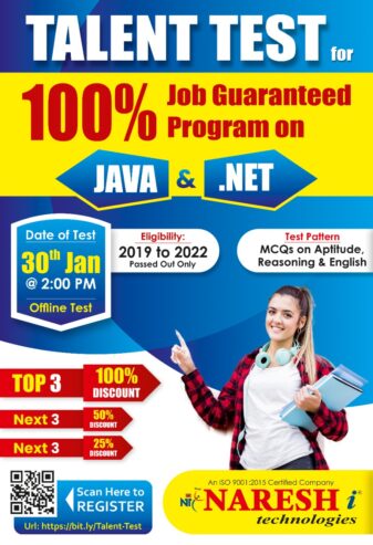 Talent Test for 100% Job Guaranteed Program.