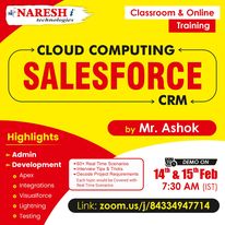 Attend a Free Demo On Salesforce CRM by Mr. Ashok.