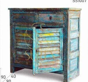 Blue-Distress-Reclaimed-Wood-Cabinet-with-Carving-Pattern-300×300-1