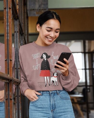 Print Crop Crew Sweatshirt