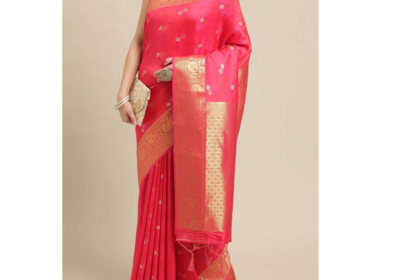Zoe-Pink-Kanjivaram-Litchi-Silk-Floral-Woven-One-Minute-Saree