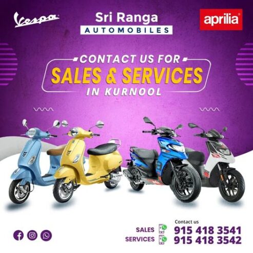 Vespa SXL 150 Sales & Services in Kurnool || Sri Ranga Automobiles