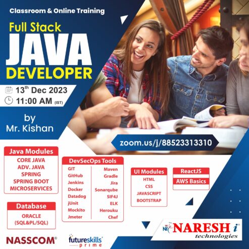 Full Stack Java Developer Course Training by Mr. Kishan in NareshIT