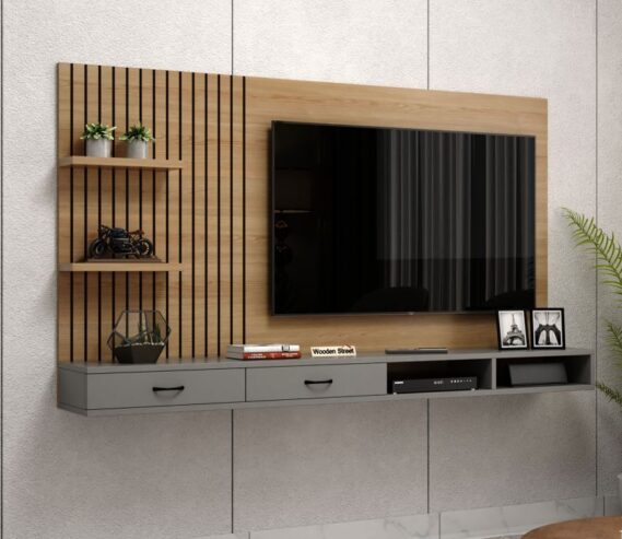 Wooden Street: Stylish TV Panel Design
