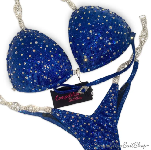 Blue And White AB Virtus Competition Bikini