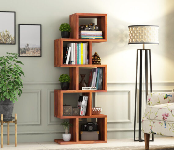 Buy Cagney Sheesham Wood Ladder Book Shelf (Honey Finish) Online From Wooden Street