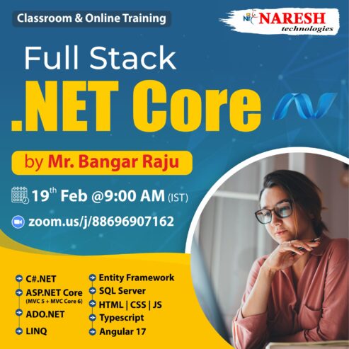 Best Course Full Stack .Net Core Free Demo’s Online Training at NareshIT -8179191999