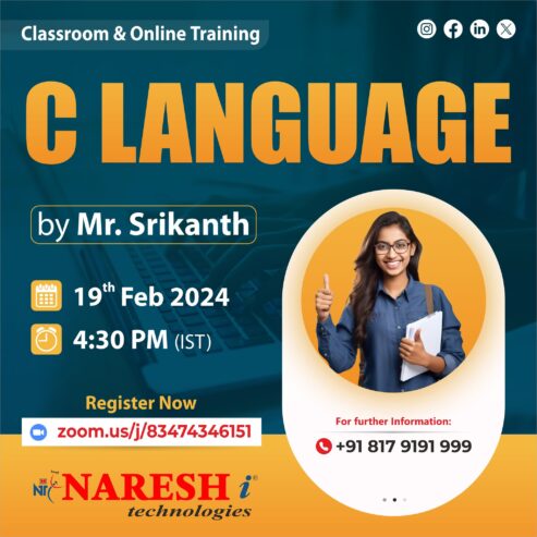 Learn C Language Online Course Training at NareshIT – Hyderabad