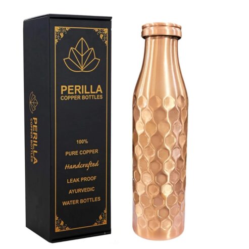 Buy Plain Copper Water Bottle Online USA | Perillahome