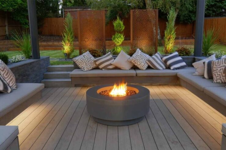 Lighting on pergola