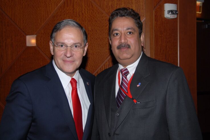 Sarvesh Kumar Dharayan with Republican Minority Leader Assemblyman Jon Bramnick