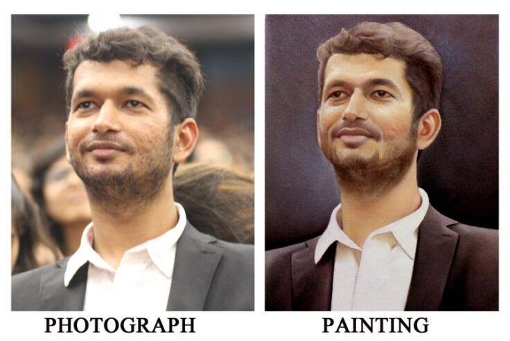 Photo Into Painting by Famous Indian Portrait Artist in Delhi NCR