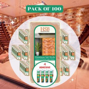 Himalayan Salt Tiles 8 x 4 x 1 | Pack of 100 (4 Adhesive Deal)