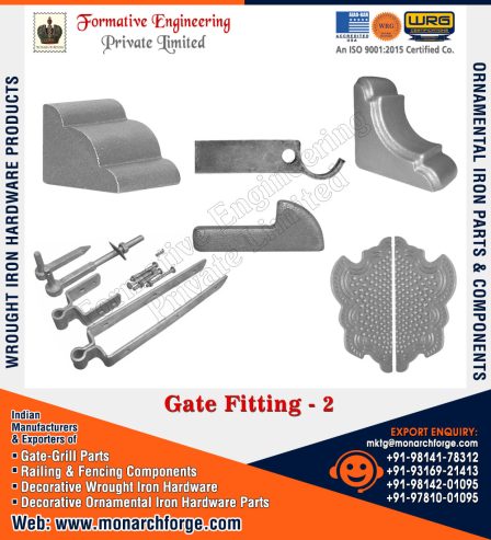 Wrought Iron Hardware, Gate Grill Parts, Railing & Fencing Components Manufacturers Exporters in India Ludhiana www.monarchforge.com +91-9814201095, +91-9781001095
