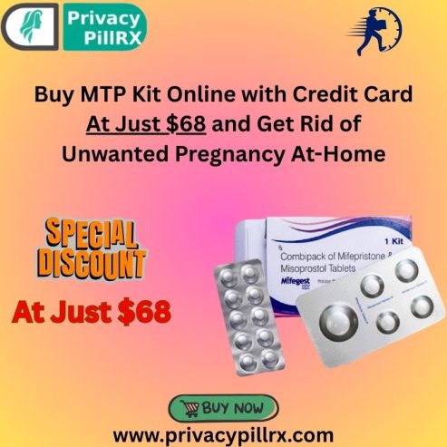 Buy MTP Kit Online with Credit Card at just $68 and Get Rid of Unwanted Pregnancy At-Home